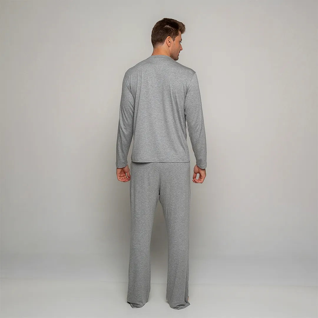 Pijama Masculino Durmais® (Camiseta Manga Longa + Calça)