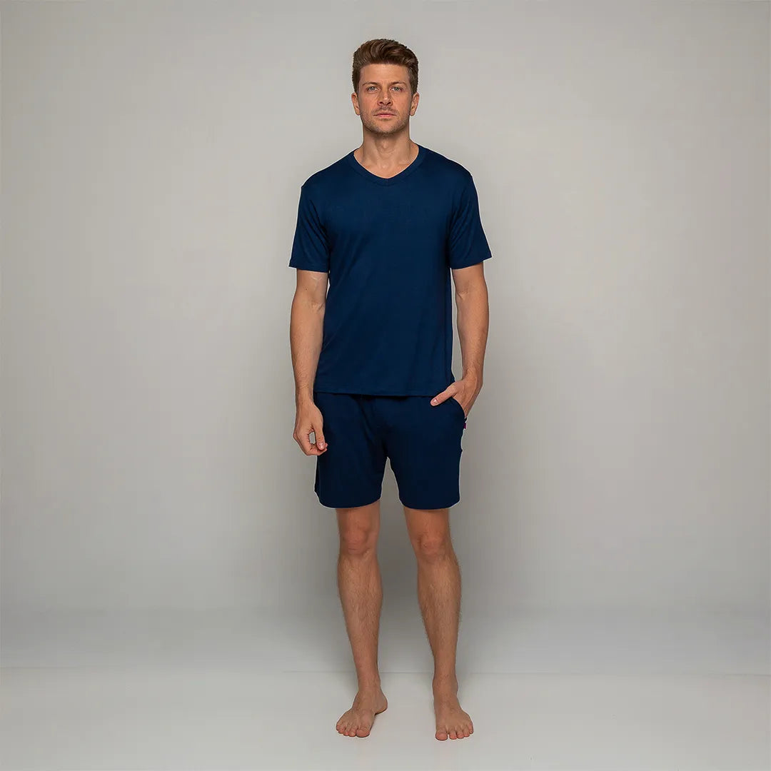 Pijama Masculino Durmais® (Camiseta Manga Curta + Samba Canção)