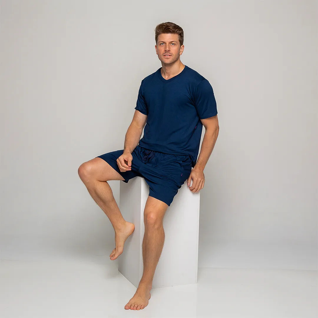 Pijama Masculino Durmais® (Camiseta Manga Curta + Short)