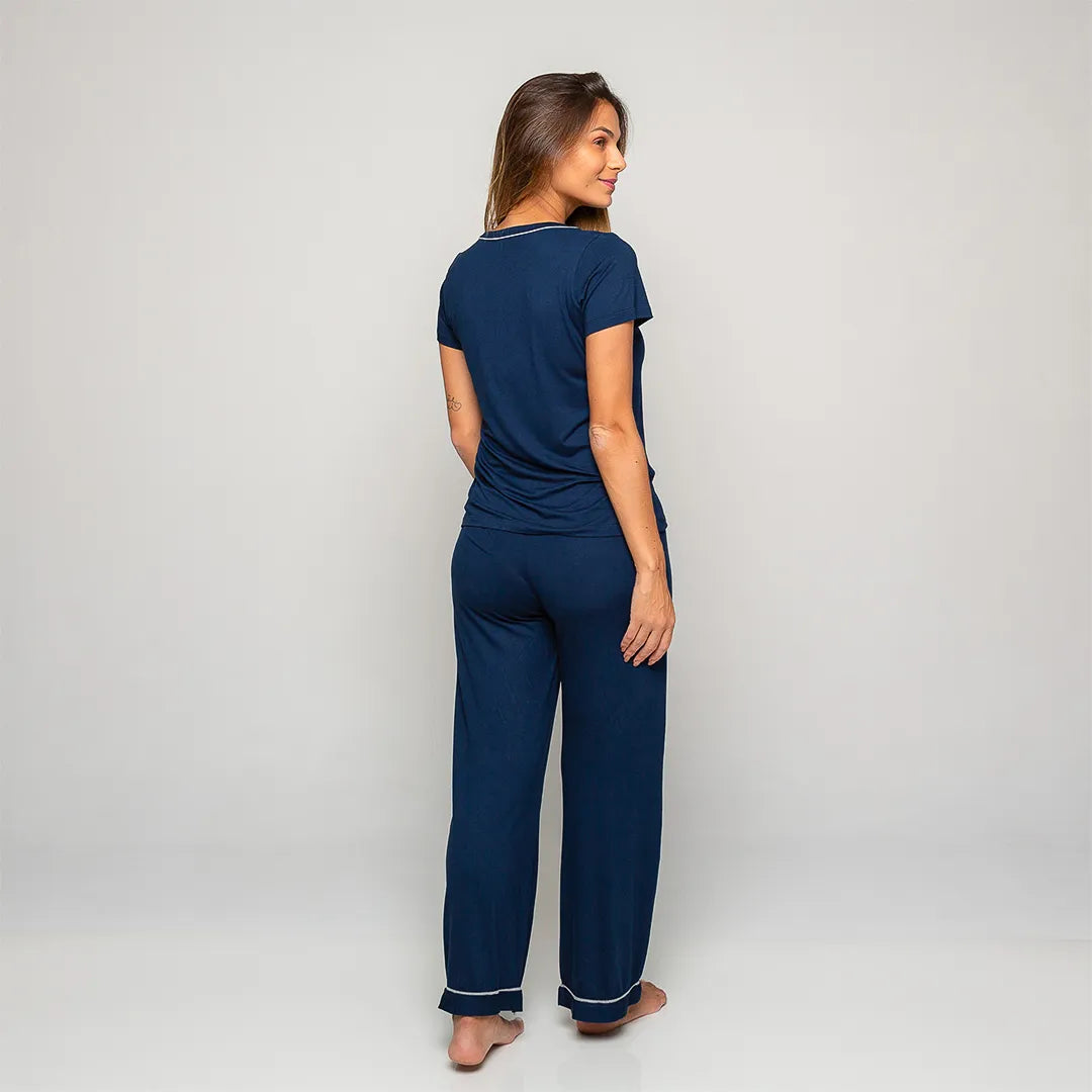 Pijama Feminino Durmais® (Camiseta Manga Curta + Calça)