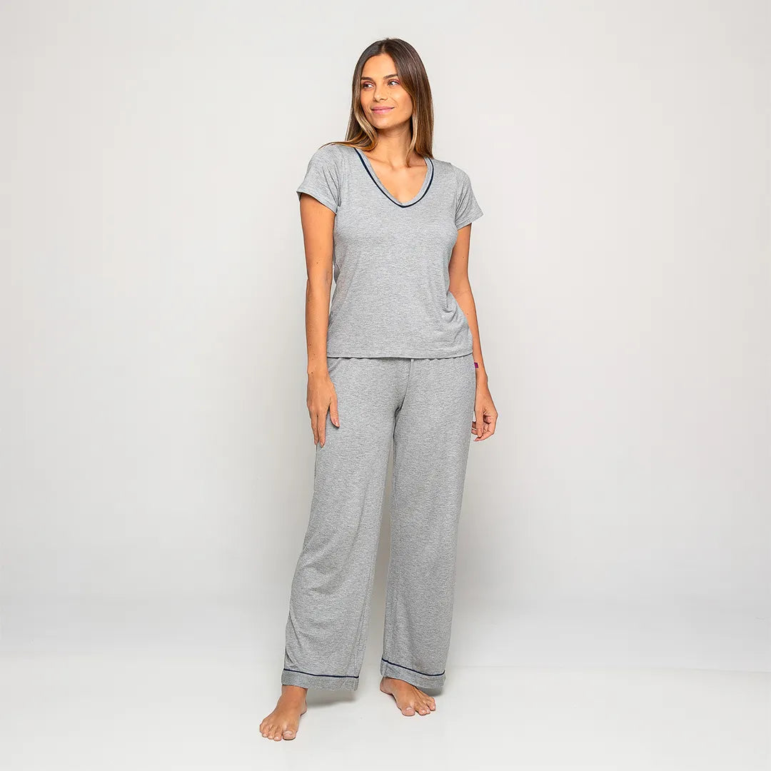 Pijama Feminino Durmais® (Camiseta Manga Curta + Calça)