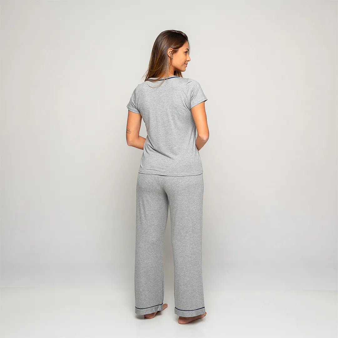 Pijama Feminino Durmais® (Camiseta Manga Curta + Calça)