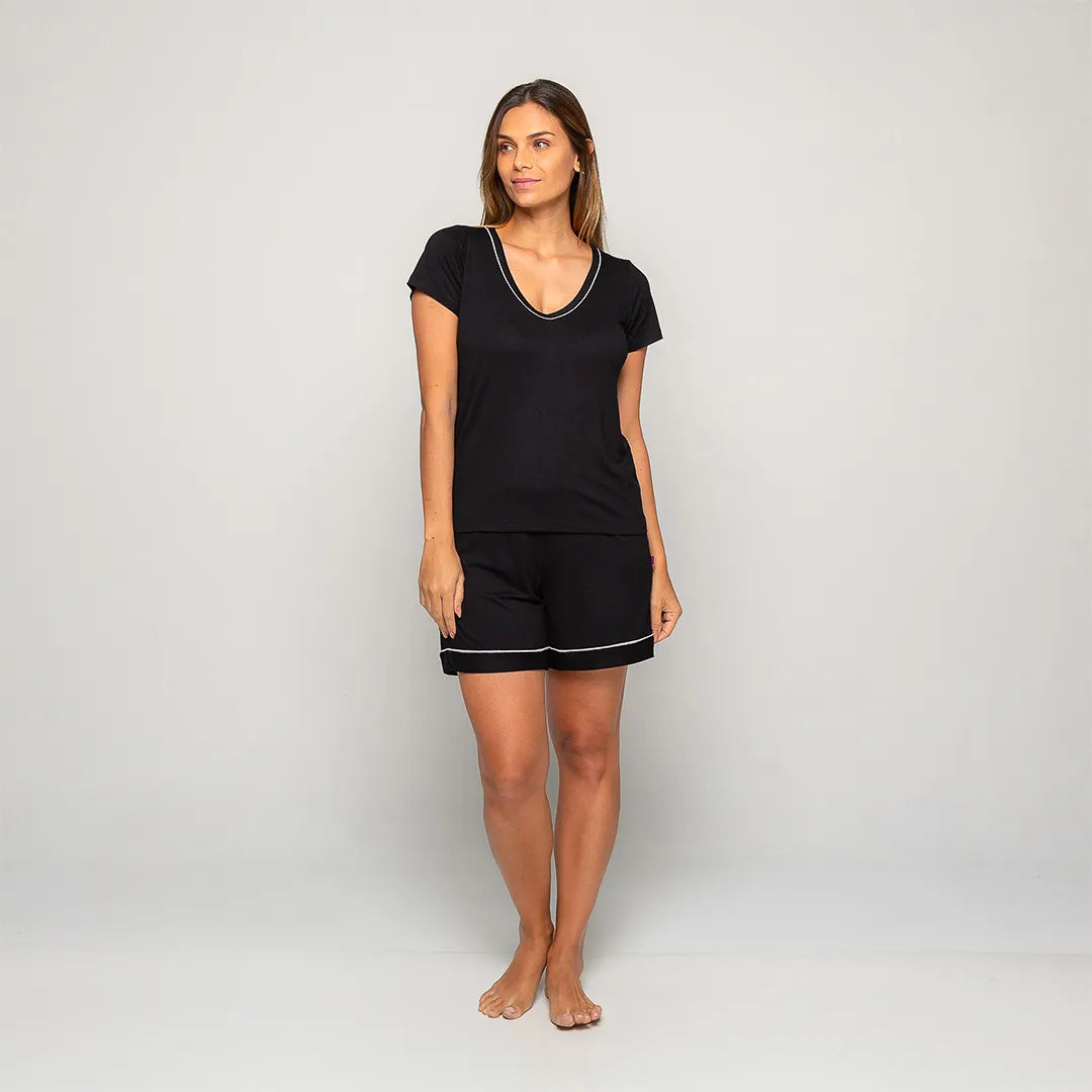Pijama Feminino Durmais® (Camiseta Manga Curta + Short)