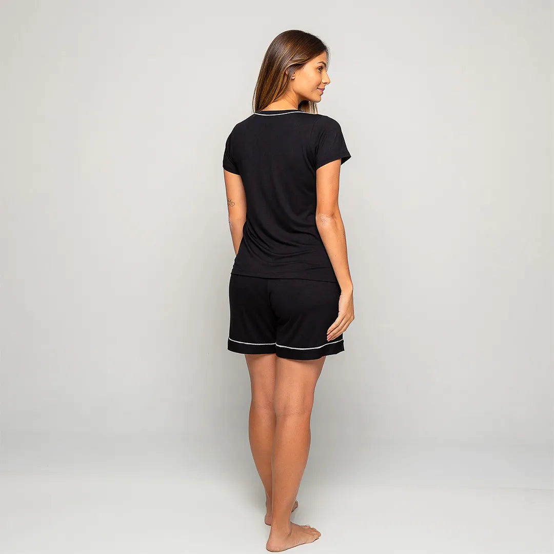 Pijama Feminino Durmais® (Camiseta Manga Curta + Short)