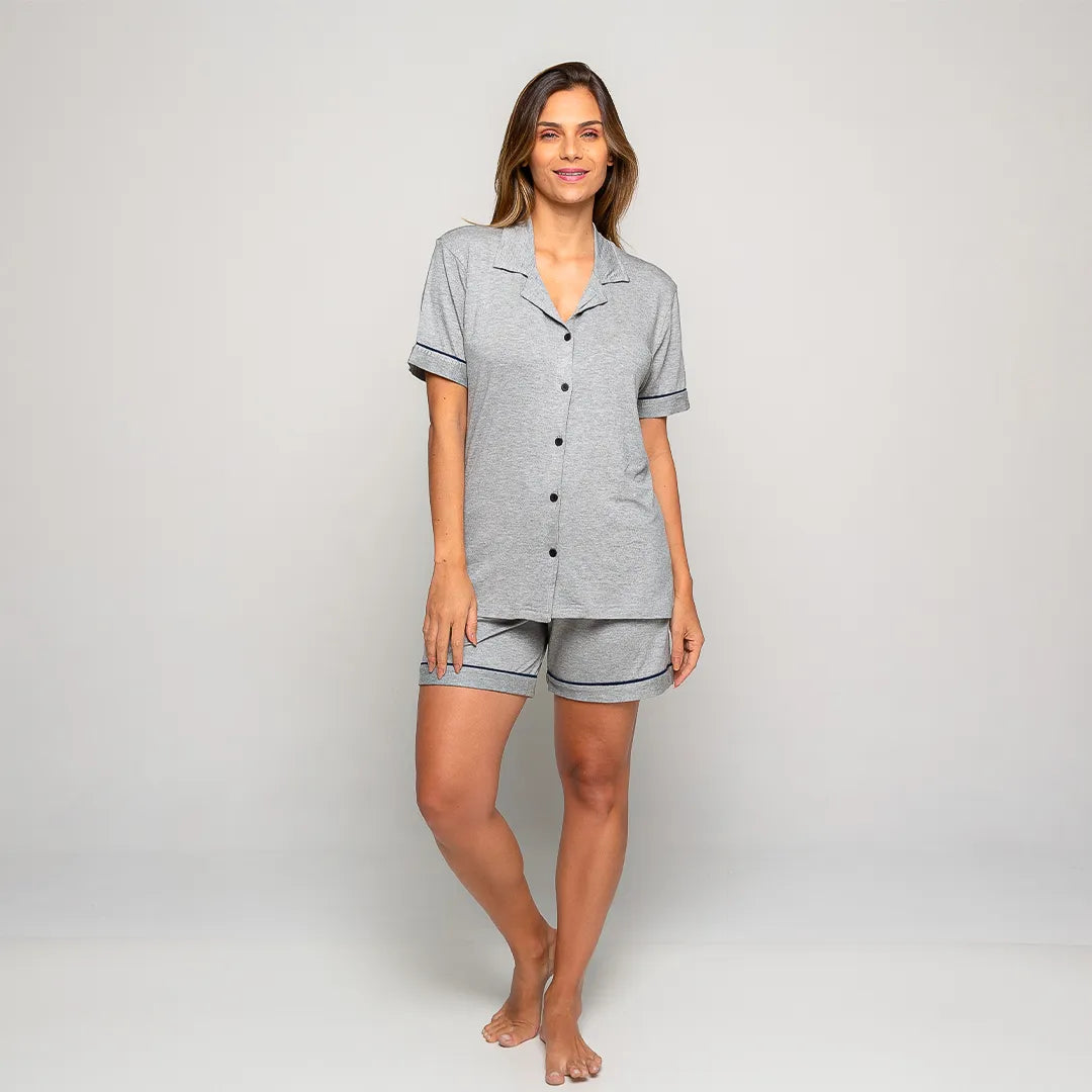 Pijama Feminino Durmais® (Camisa Manga Curta + Short)