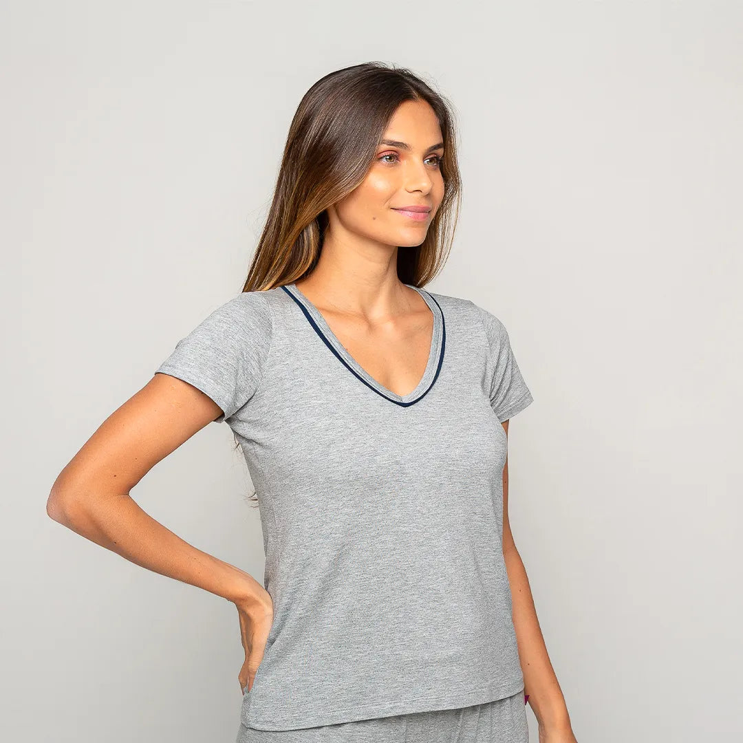 Pijama Feminino Durmais® (Camiseta Manga Curta + Short)