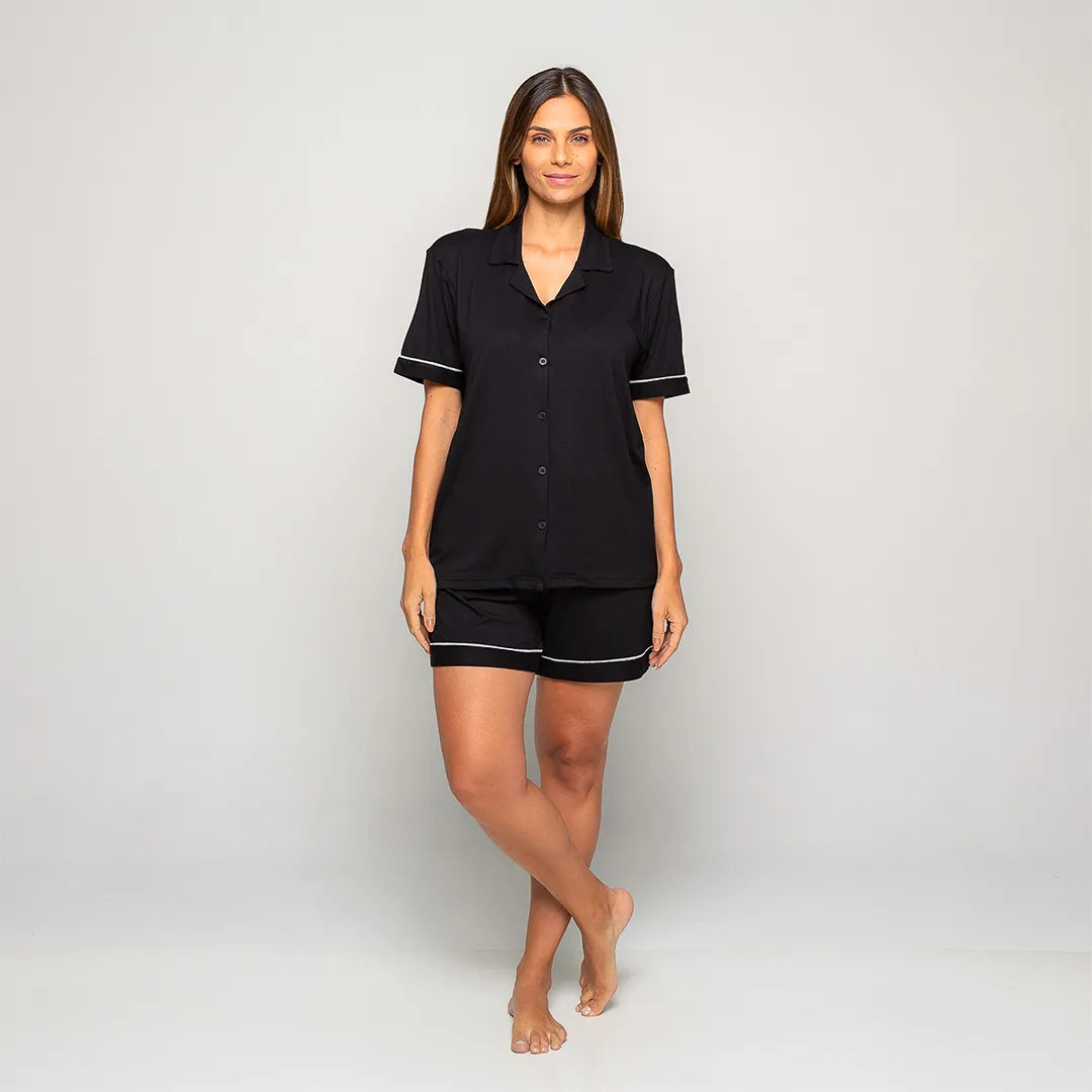Pijama Feminino Durmais® (Camisa Manga Curta + Short)