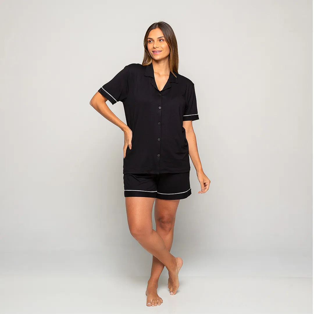 Pijama Feminino Durmais® (Camisa Manga Curta + Short)