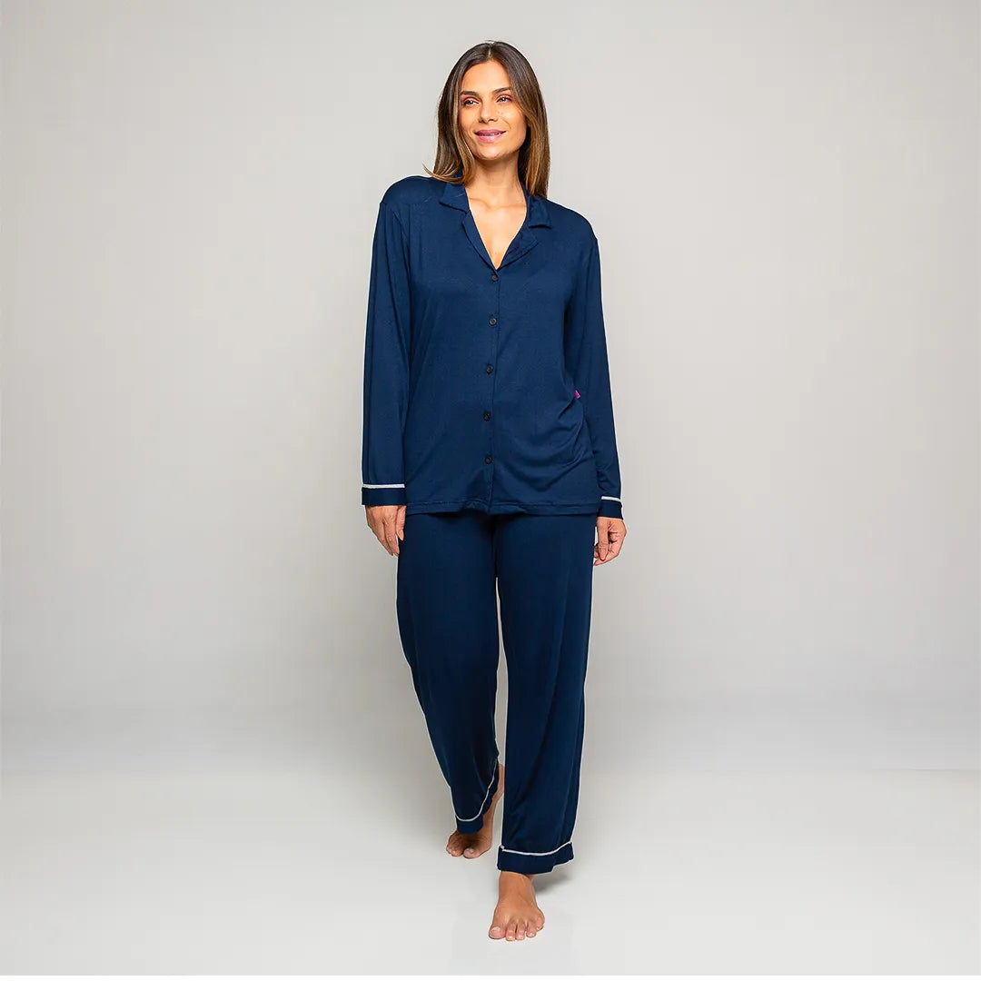 Pijama Feminino Durmais® (Camisa Manga Longa + Calça)