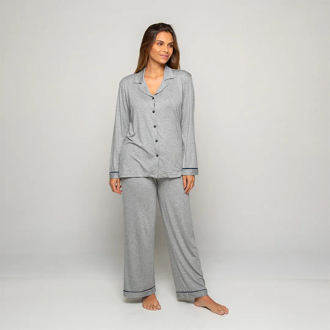 Pijama Feminino Durmais® (Camisa Manga Longa + Calça)