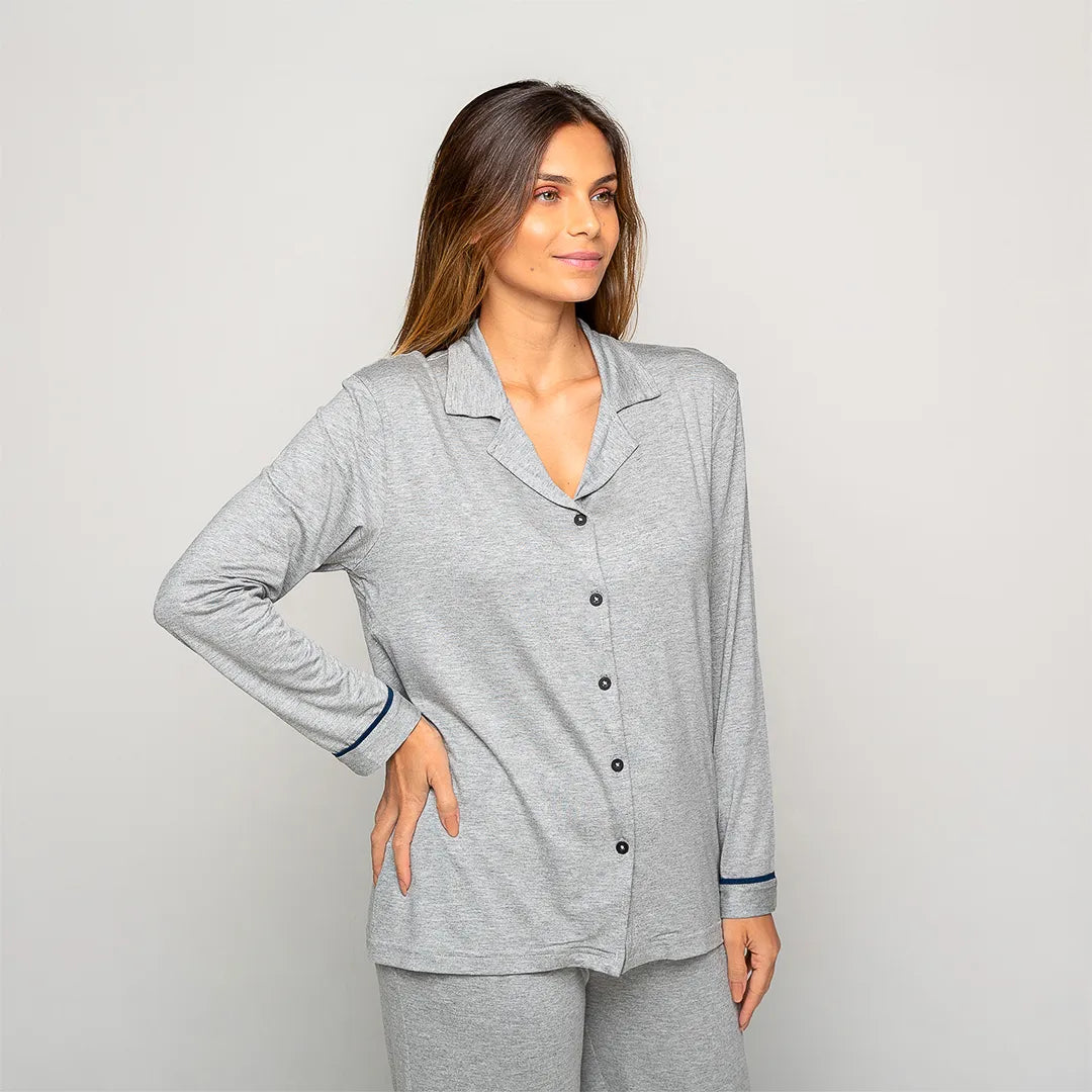 Pijama Feminino Durmais® (Camisa Manga Longa + Calça)