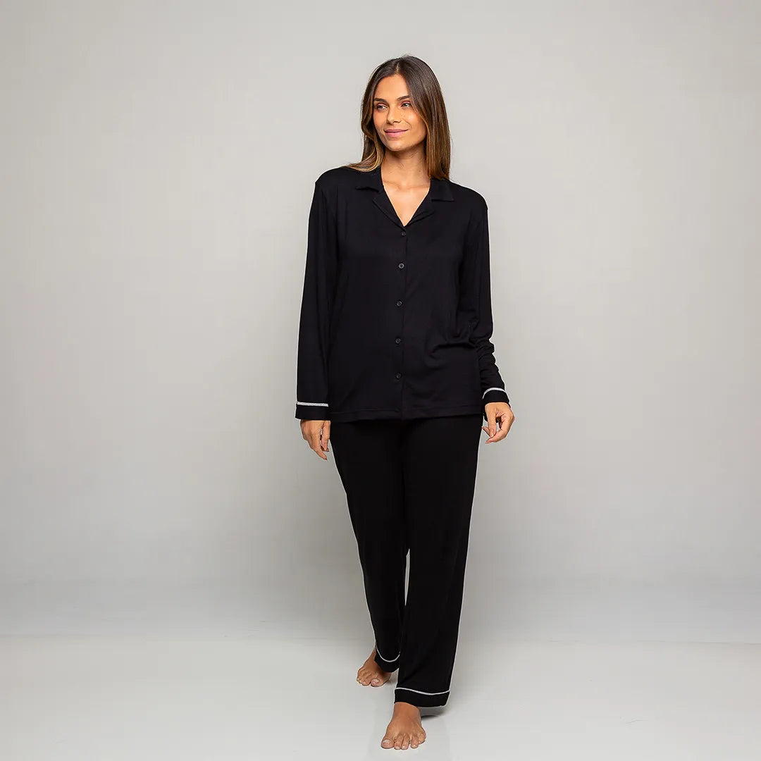 Pijama Feminino Durmais® (Camisa Manga Longa + Calça)