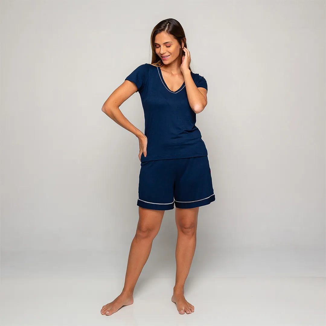 Pijama Feminino Durmais® (Camiseta Manga Curta + Short)