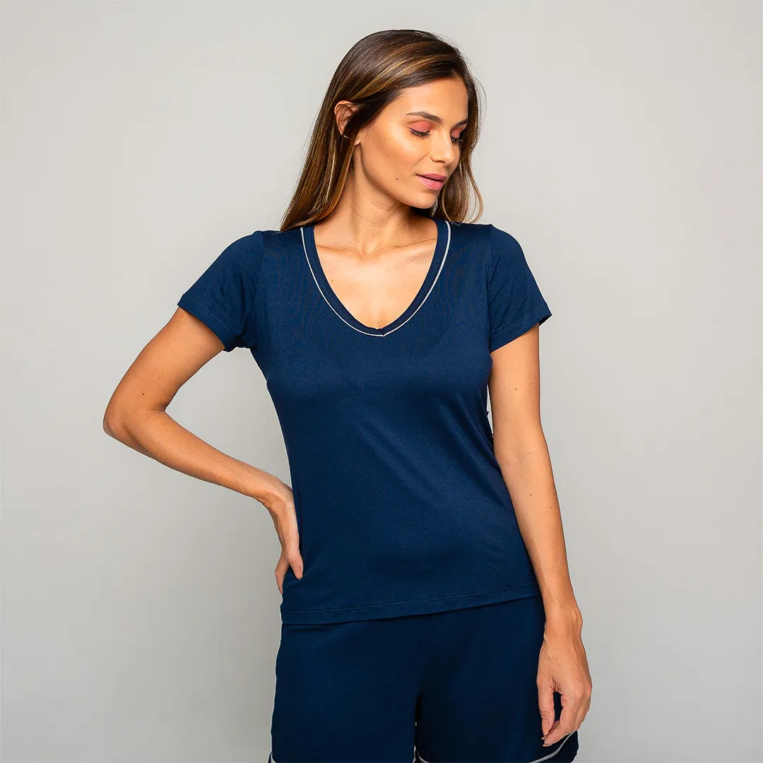Pijama Feminino Durmais® (Camiseta Manga Curta + Short)
