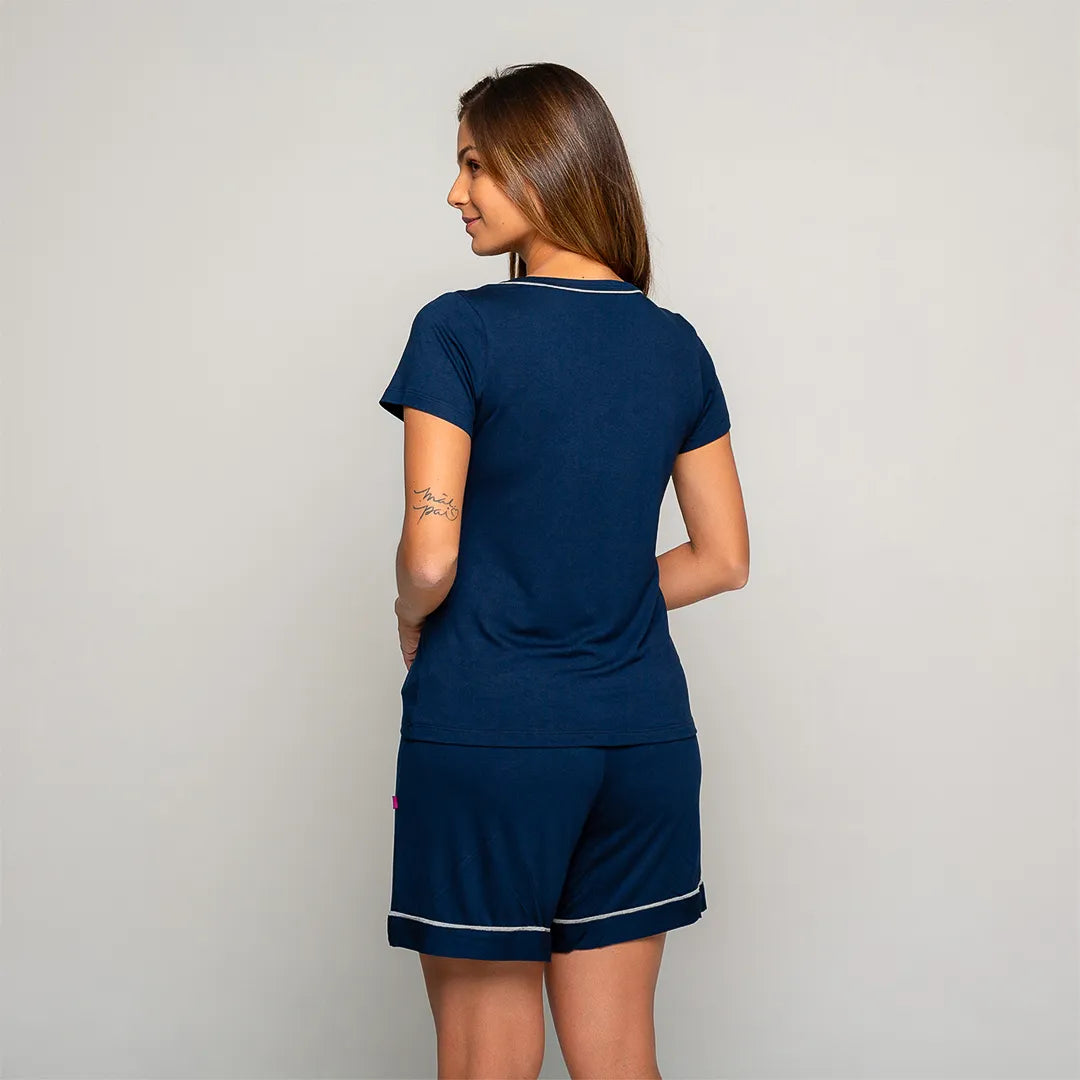 Pijama Feminino Durmais® (Camiseta Manga Curta + Short)